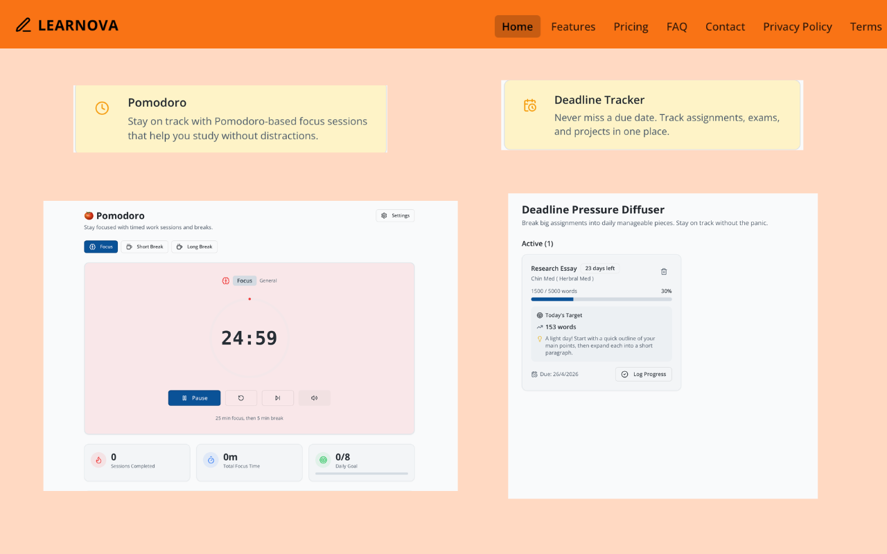 Learnova | Study Smart, Not Harder | Study & Productivity App